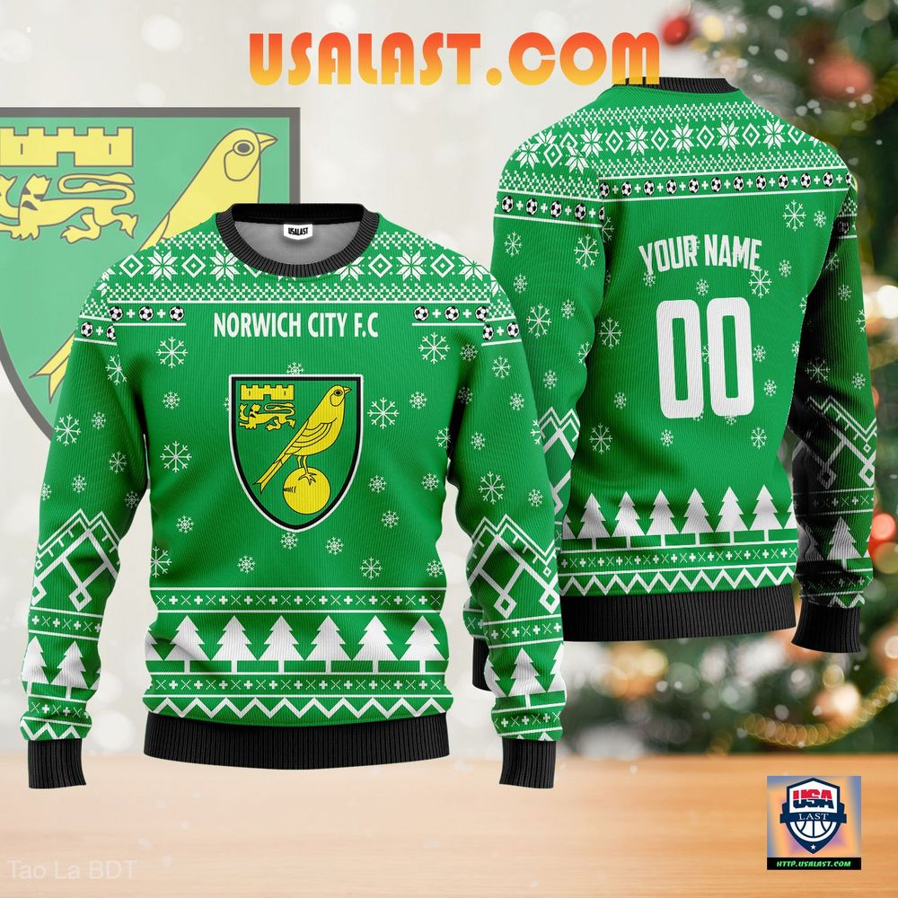 For Fans Norwich City F.C Ugly Christmas Sweater Green Version