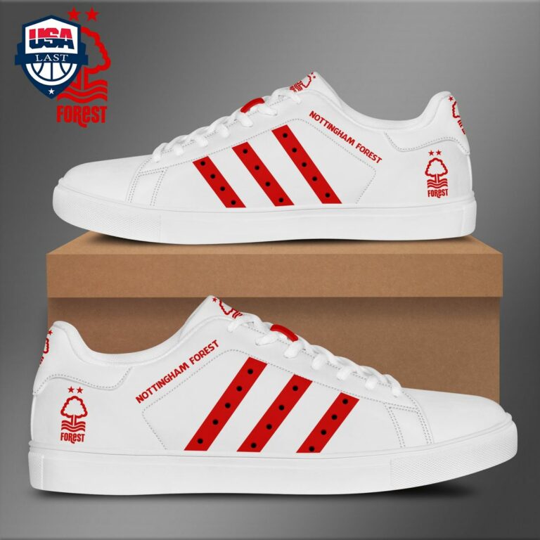 Nottingham Forest FC Red Stripes Style 2 Stan Smith Low Top Shoes - Sizzling