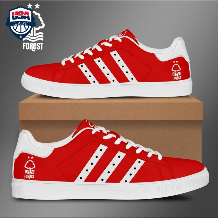 Nottingham Forest FC White Stripes Stan Smith Low Top Shoes - Handsome as usual