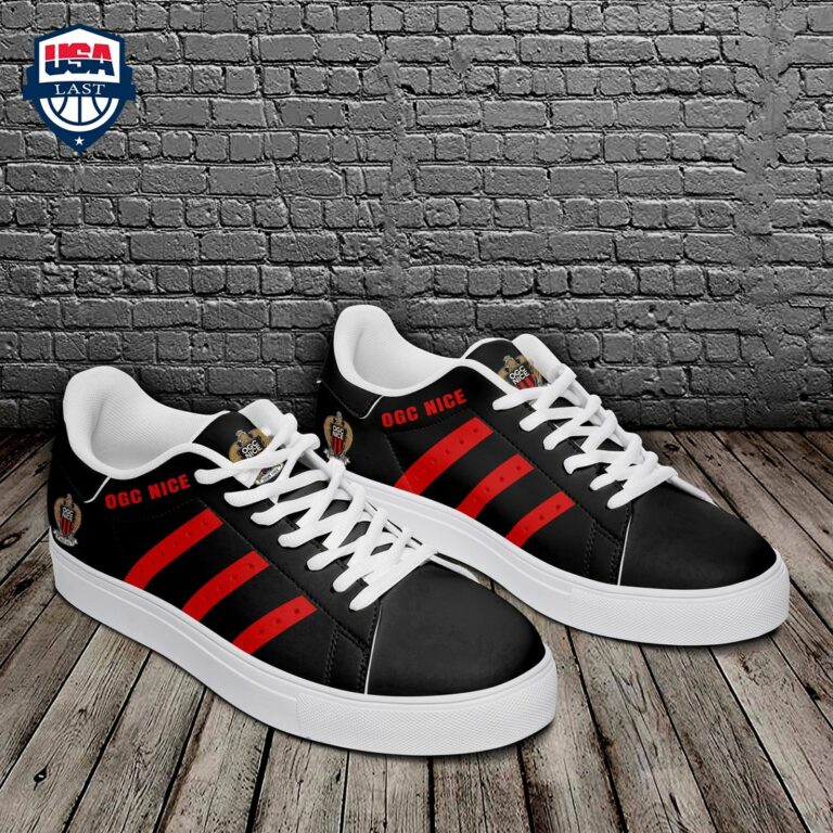 OGC Nice Red Stripes Style 1 Stan Smith Low Top Shoes - Unique and sober