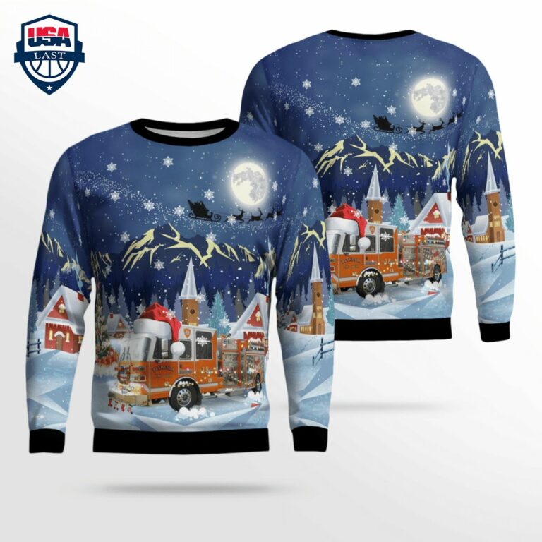 Ohio Bethesda Fire Department 3D Christmas Sweater - Such a charming picture.