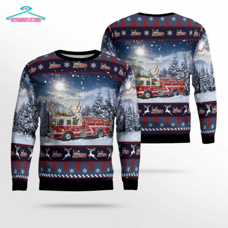 Ohio Niles Fire Department 3D Christmas Sweater - Elegant and sober Pic