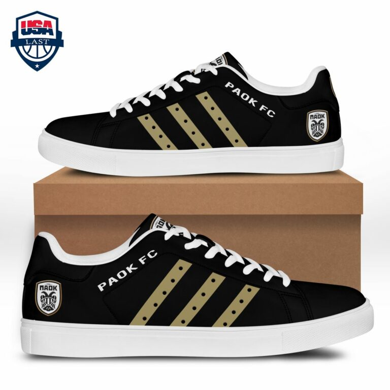 PAOK FC Brown Stripes Stan Smith Low Top Shoes - Nice shot bro