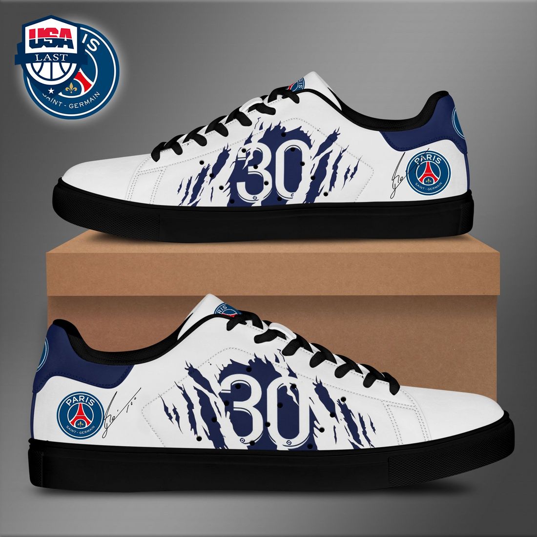 Paris Saint-Germain Messi 30 Signature White Stan Smith Low Top Shoes