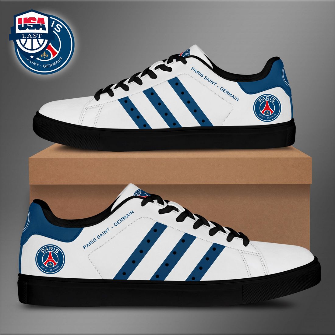 Paris Saint-Germain Navy Stripes Stan Smith Low Top Shoes - It is too funny