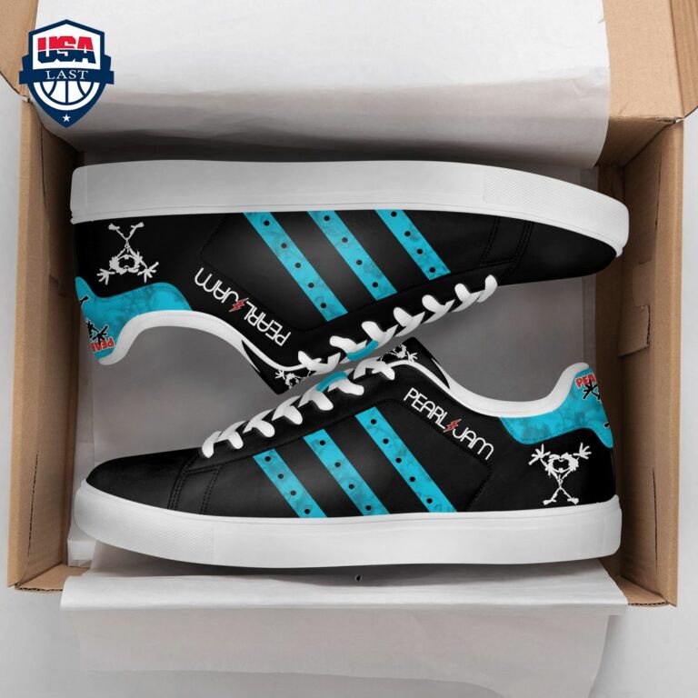 Pearl Jam Baby Blue Stripes Stan Smith Low Top Shoes - You look cheerful dear