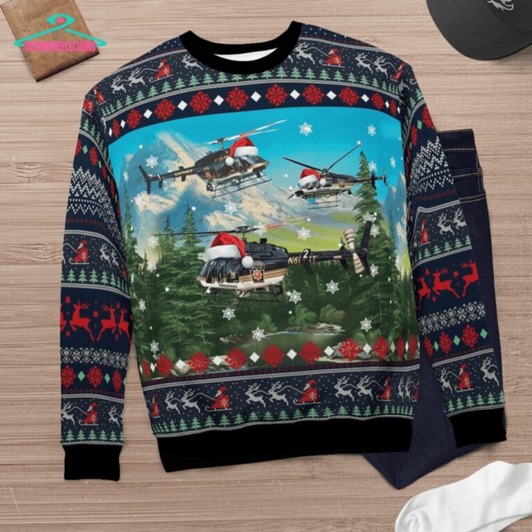 Pennsylvania State Police Bell 407GX 3D Christmas Sweater - Good click