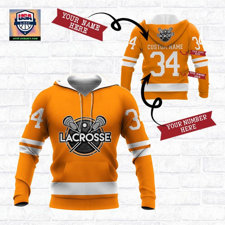 Coolest Personalized Lacrosse Orange 3D All Over Print Shirt