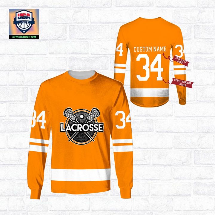 Personalized Lacrosse Orange 3D All Over Print Shirt - Good click