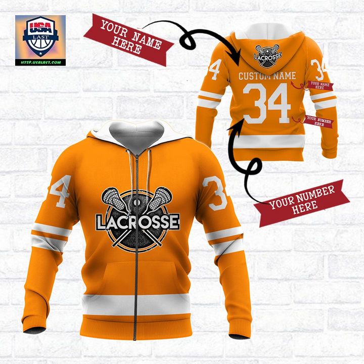 Personalized Lacrosse Orange 3D All Over Print Shirt - My friends!