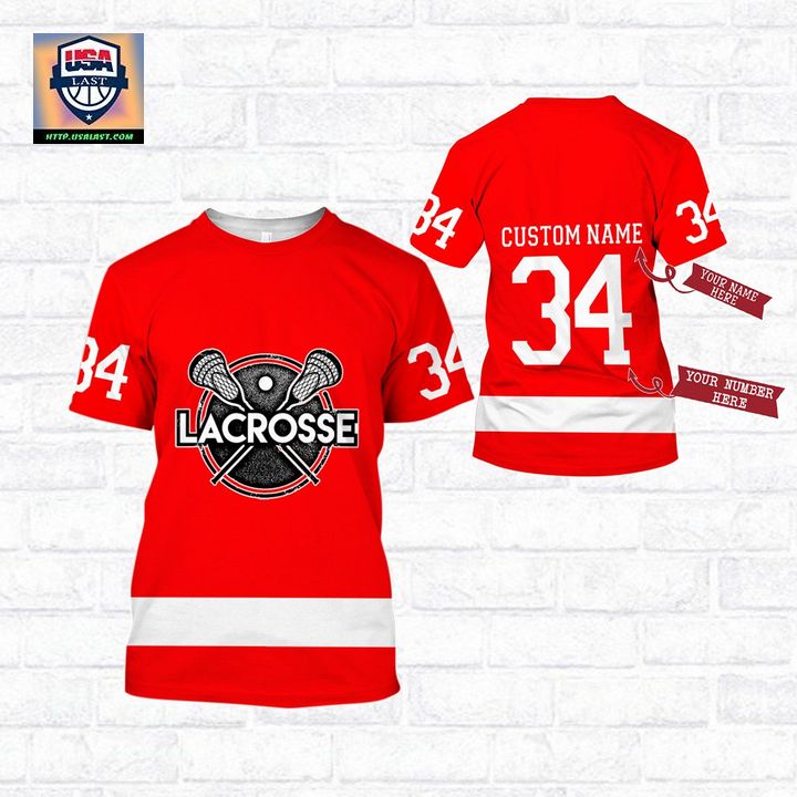 Personalized Lacrosse Red 3D All Over Print Shirt Shirt - Selfie expert