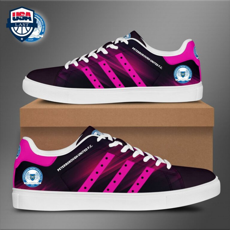 Peterborough United FC Pink Stripes Stan Smith Low Top Shoes - You look lazy