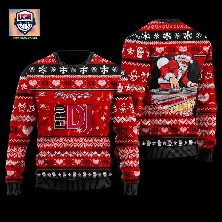 The Great Pioneer DJ Red 3D Faux Wool Ugly Sweater