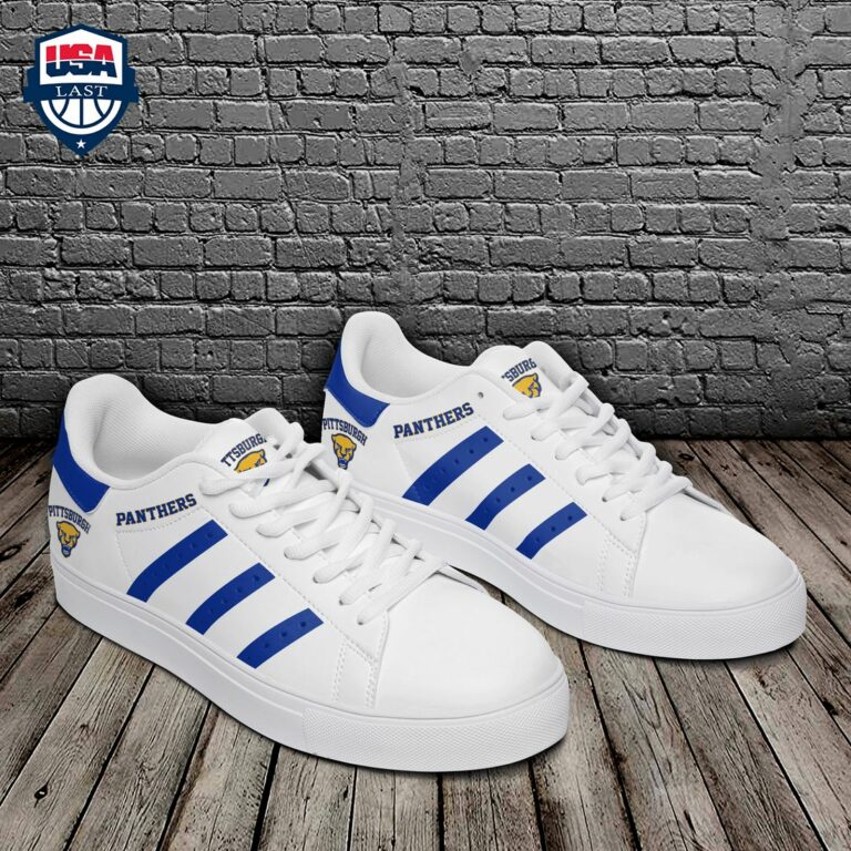 Pittsburgh Panthers Blue Stripes Stan Smith Low Top Shoes - Stand easy bro