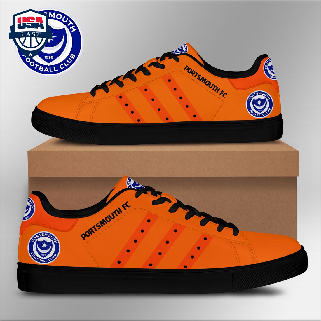 Portsmouth FC Orange Stripes Stan Smith Low Top Shoes