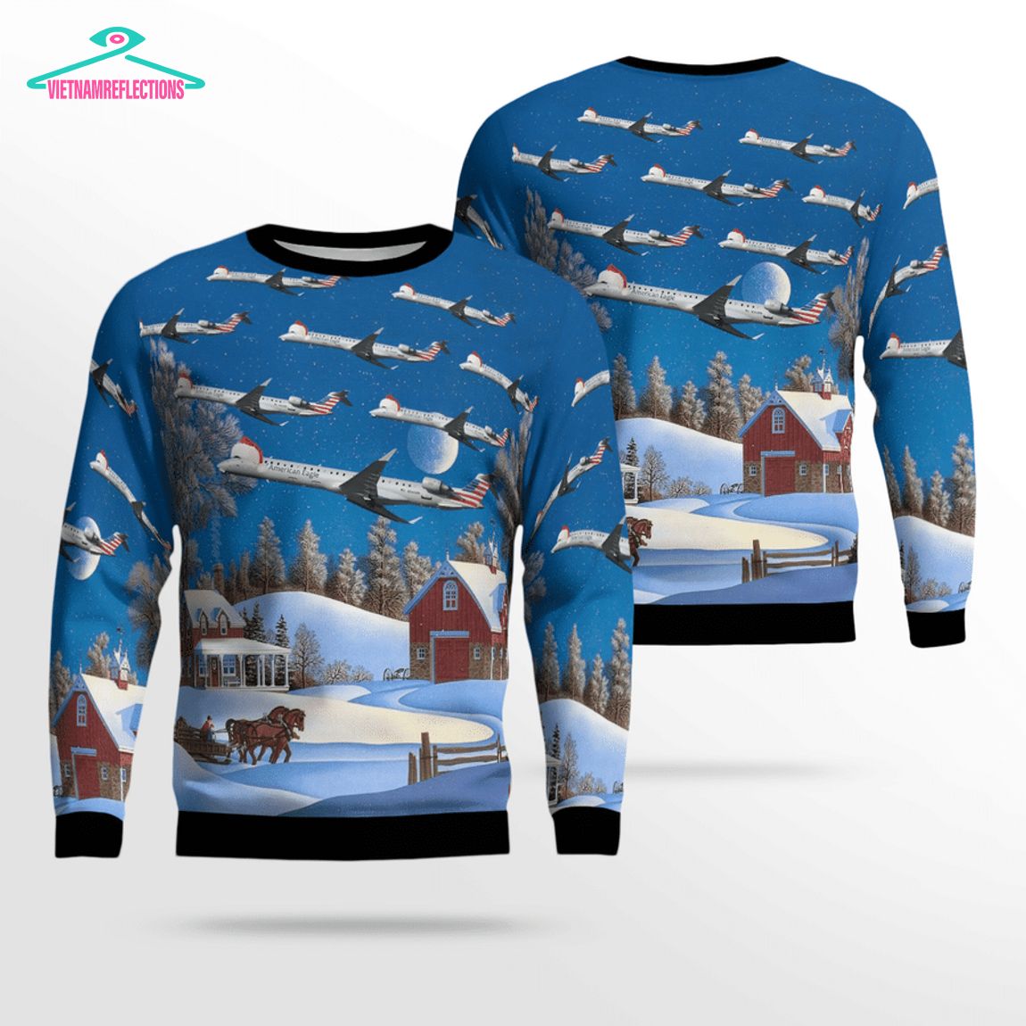 PSA Airlines Bombardier CRJ900 3D Christmas Sweater - It is too funny