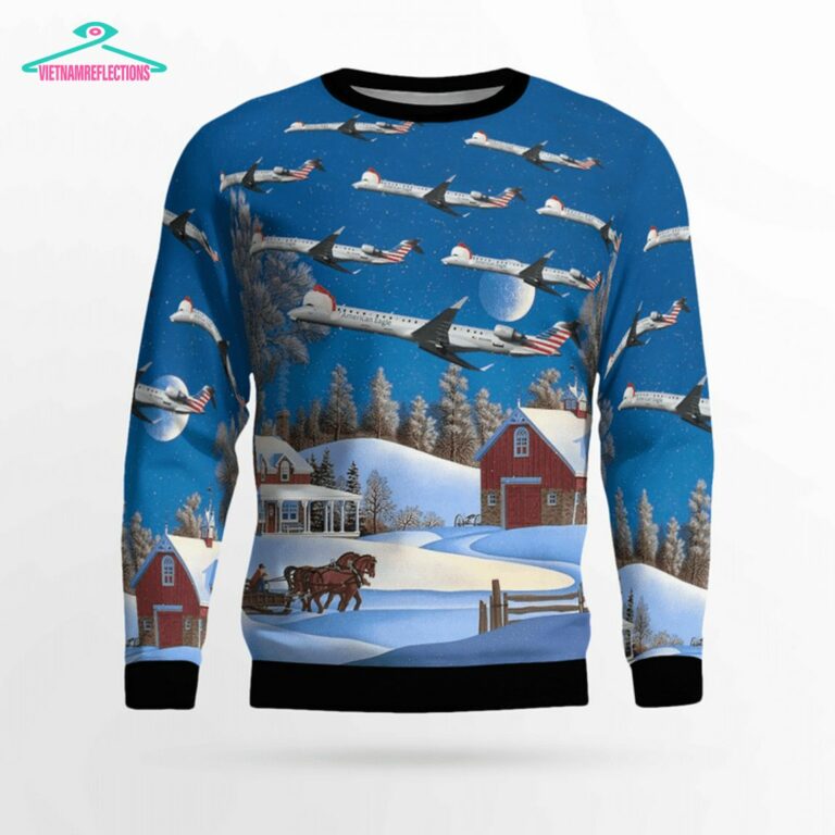 PSA Airlines Bombardier CRJ900 3D Christmas Sweater - Beauty queen
