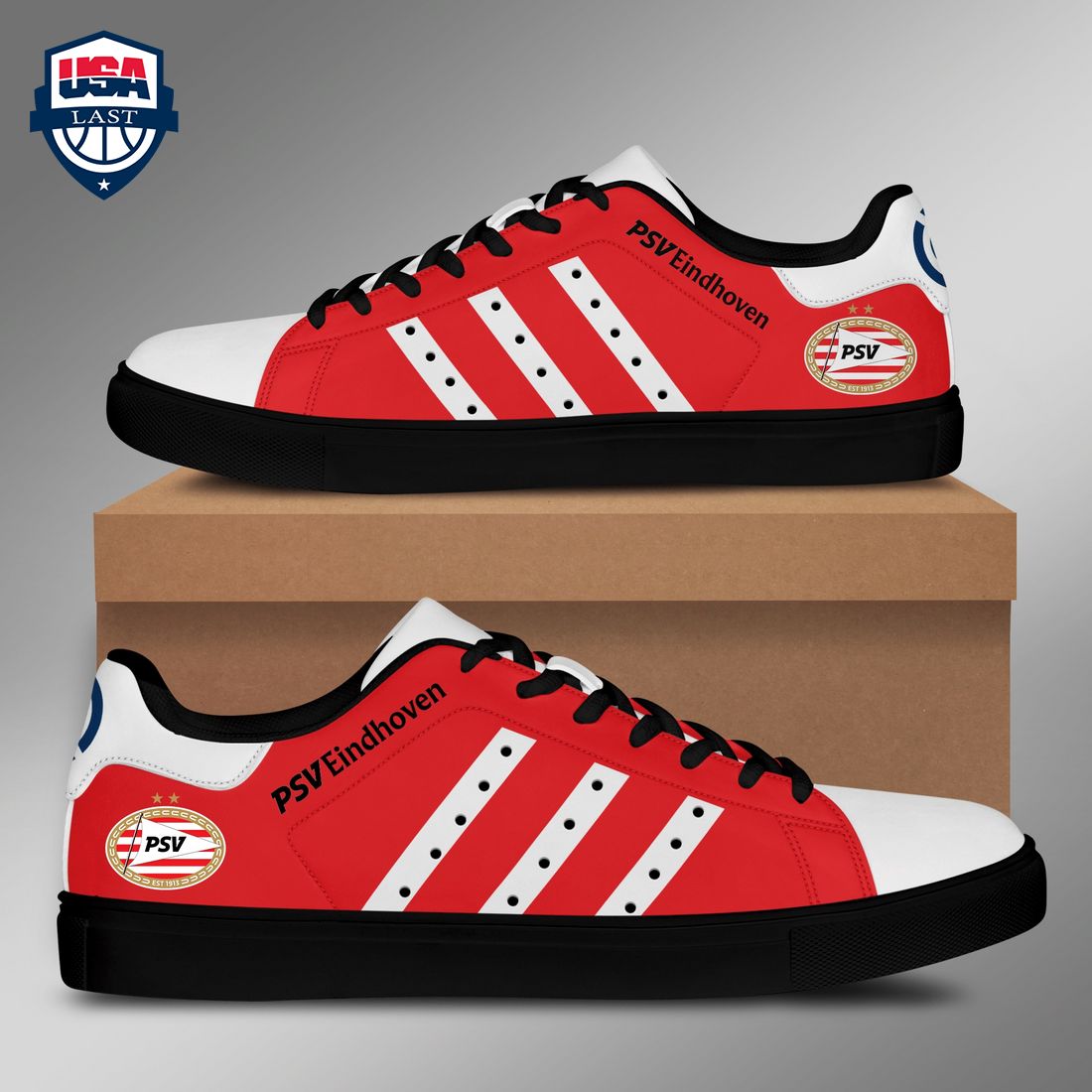 PSV Eindhoven White Stripes Stan Smith Low Top Shoes
