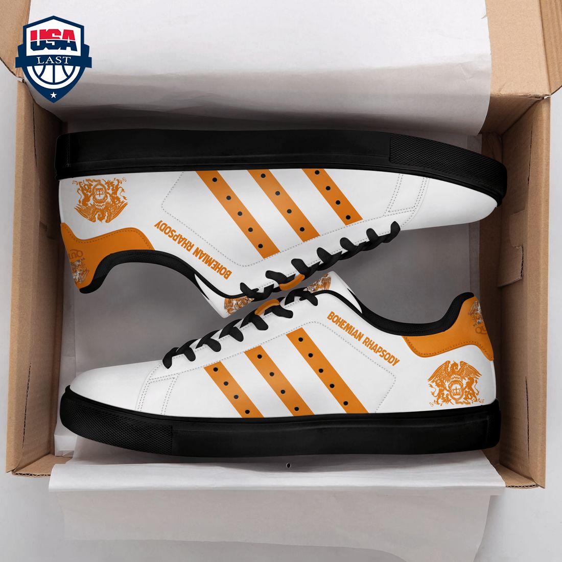 Queen Bohemian Rhapsody Orange Stripes Style 3 Stan Smith Low Top Shoes