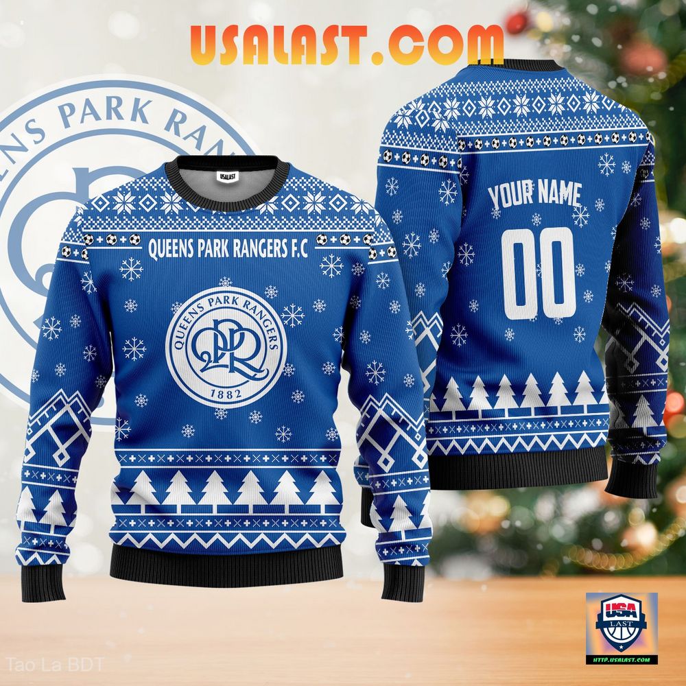 For Fans Queens Park Rangers F.C Ugly Christmas Sweater Blue Version