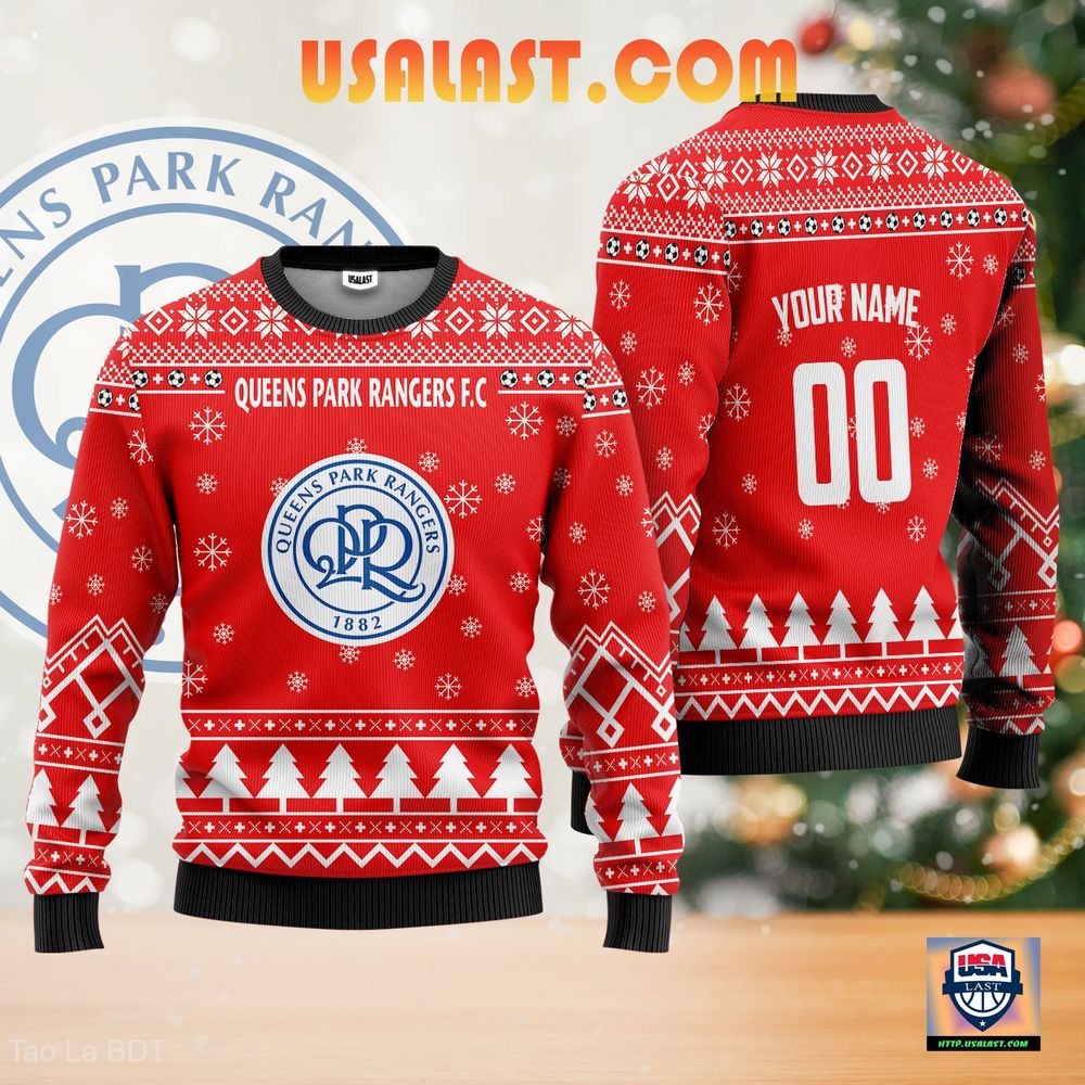 New Launch Queens Park Rangers F.C Ugly Christmas Sweater Red Version