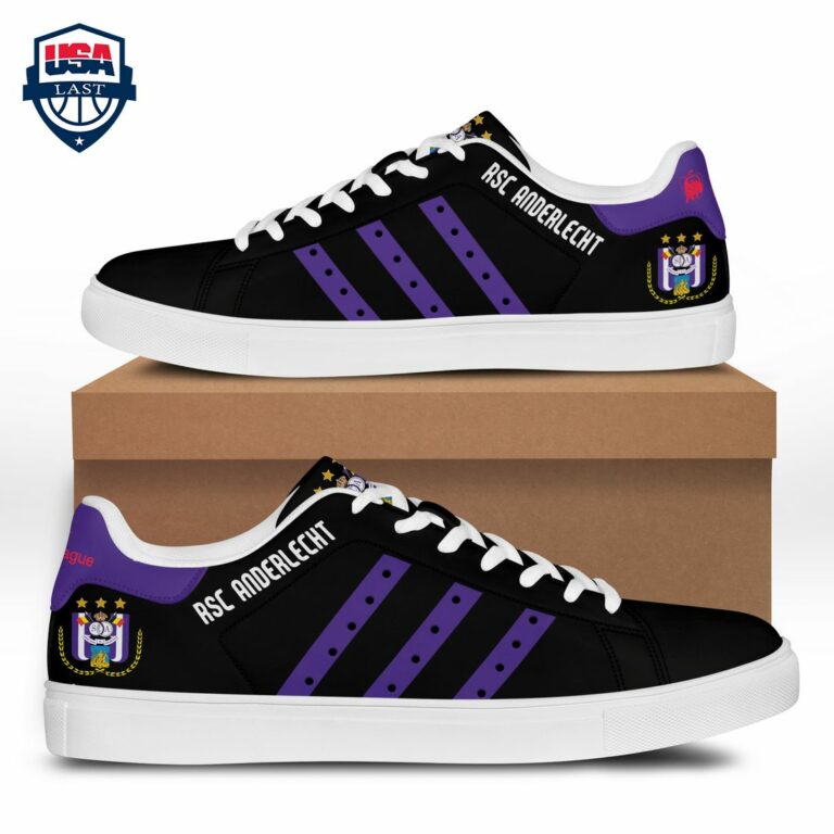 R.S.C. Anderlecht Purple Stripes Stan Smith Low Top Shoes - Handsome as usual