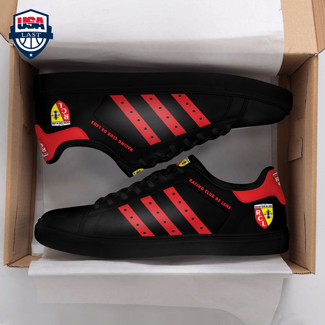 Racing Club De Lens Red Stripes Style 2 Stan Smith Low Top Shoes