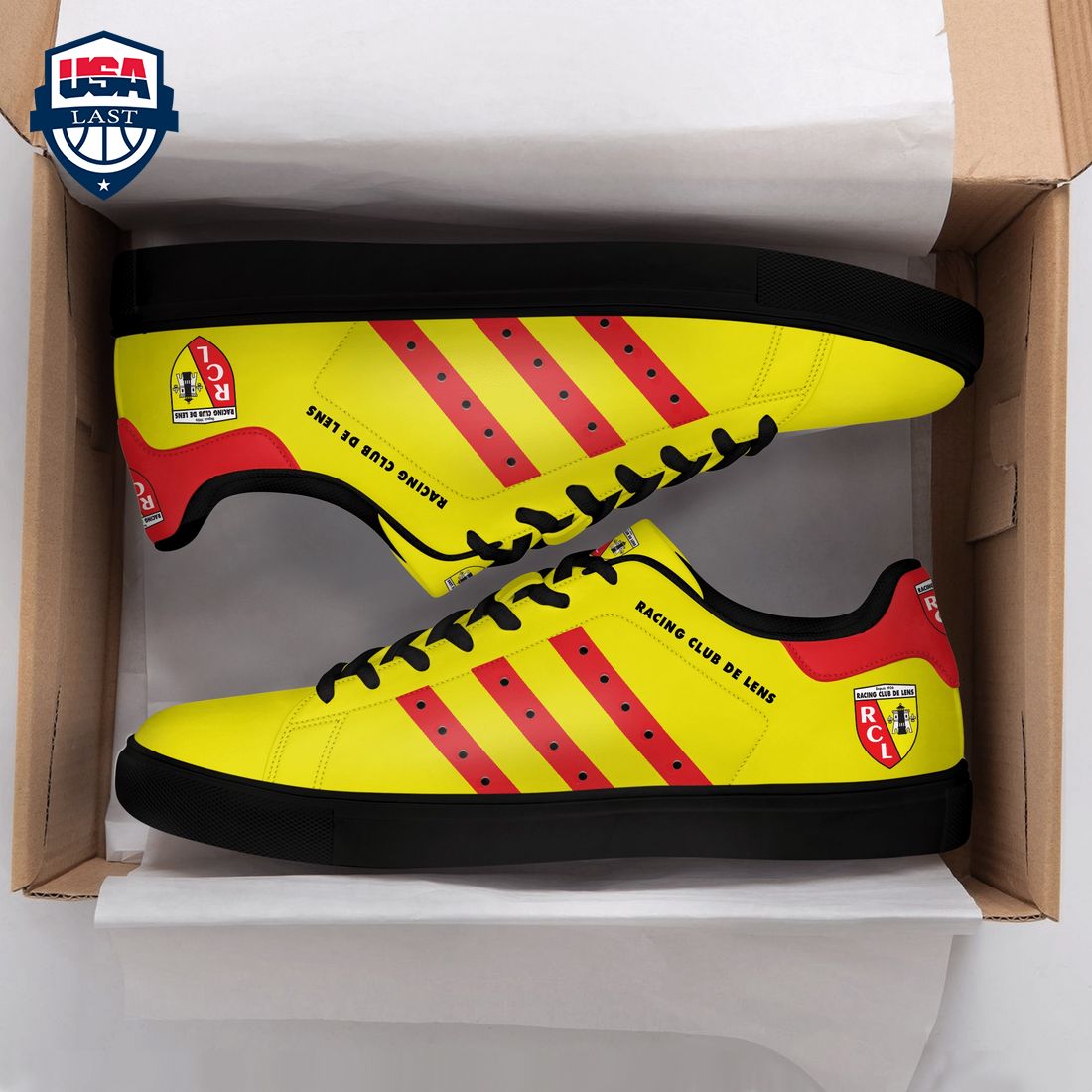 Racing Club De Lens Red Stripes Style 3 Stan Smith Low Top Shoes
