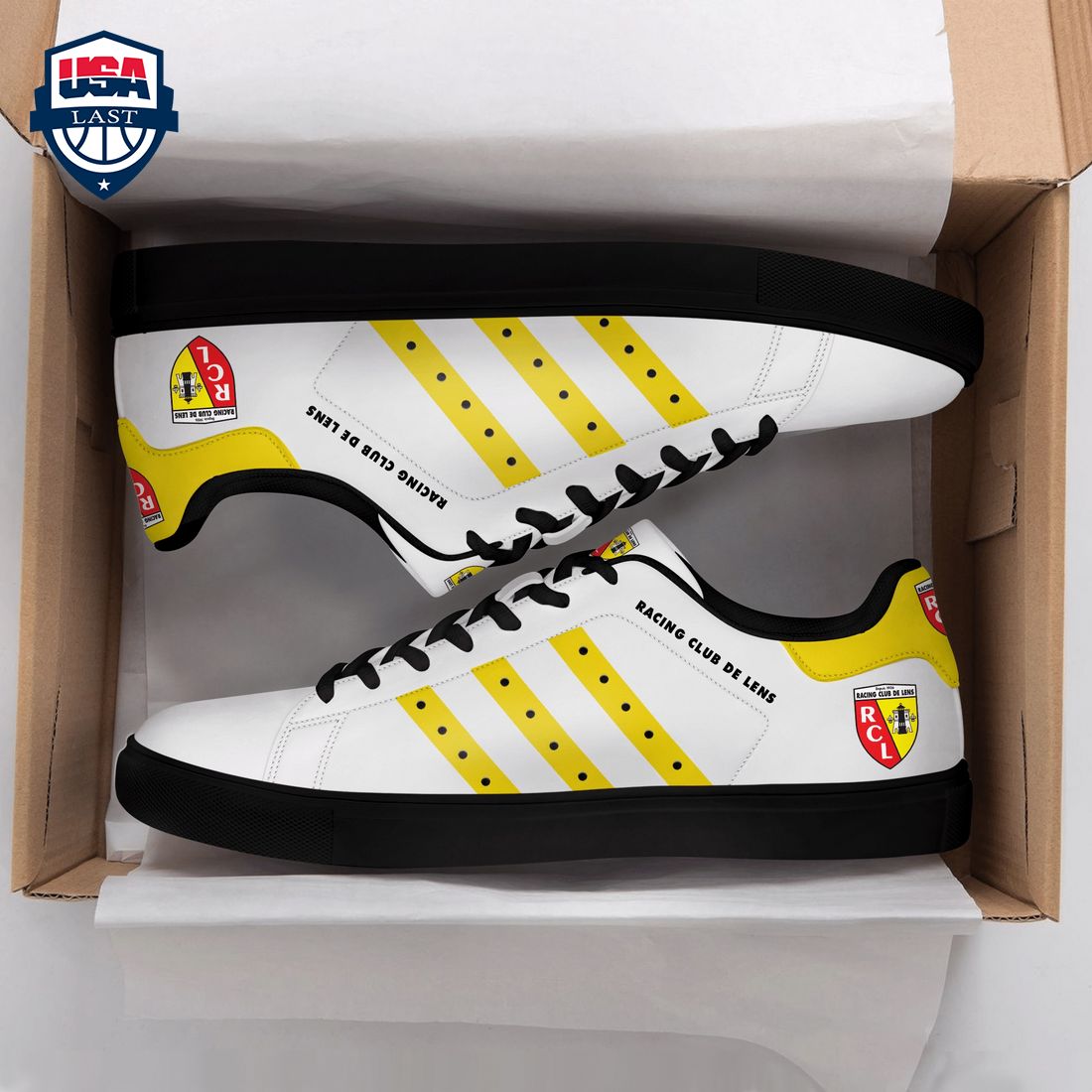 Racing Club De Lens Yellow Stripes Stan Smith Low Top Shoes