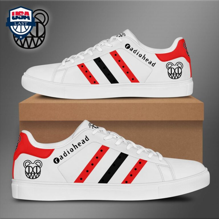 Radiohead Red Black Stripes Stan Smith Low Top Shoes - Best picture ever