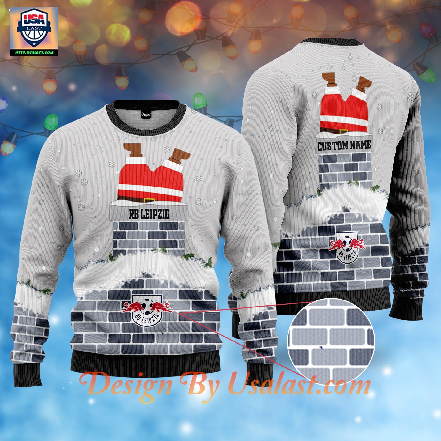 The Great RB Leipzig Custom Name Ugly Christmas Sweater – Sliver Version