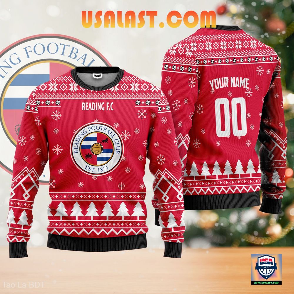 Available Reading F.C. Personalized Ugly Sweater Red Version