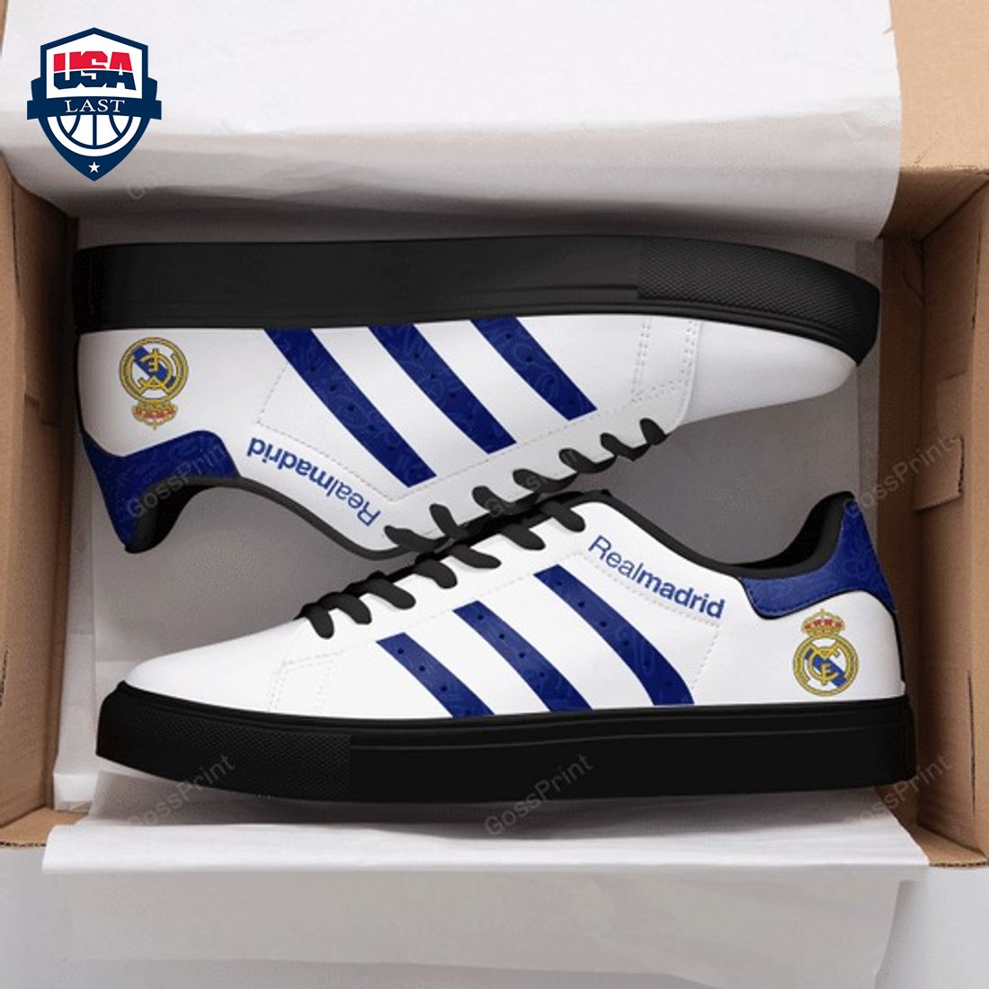 Real Madrid Navy Stripes Stan Smith Low Top Shoes