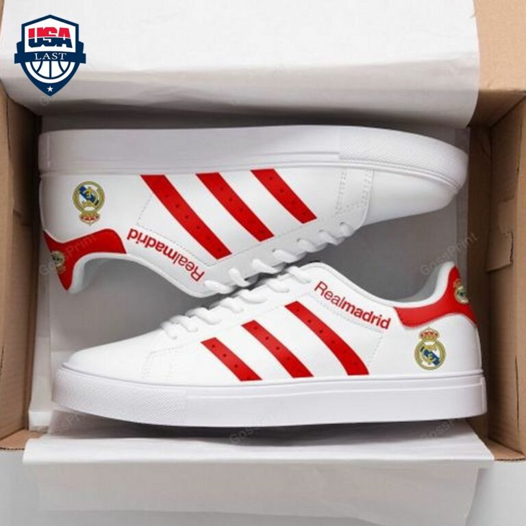 Real Madrid Red Stripes Stan Smith Low Top Shoes - You look lazy
