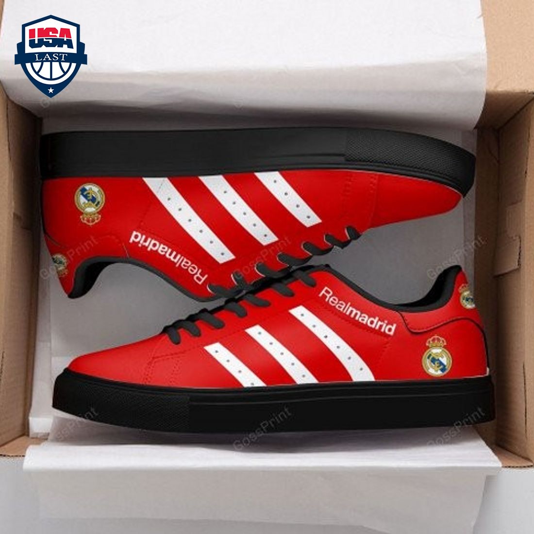 Real Madrid White Stripes Style 1 Stan Smith Low Top Shoes