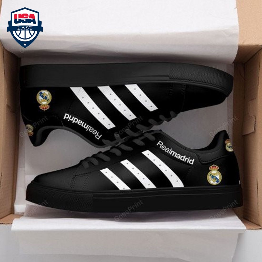 Real Madrid White Stripes Style 3 Stan Smith Low Top Shoes