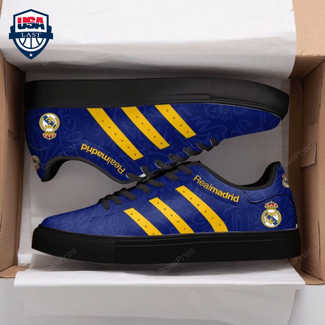 Real Madrid Yellow Stripes Style 1 Stan Smith Low Top Shoes