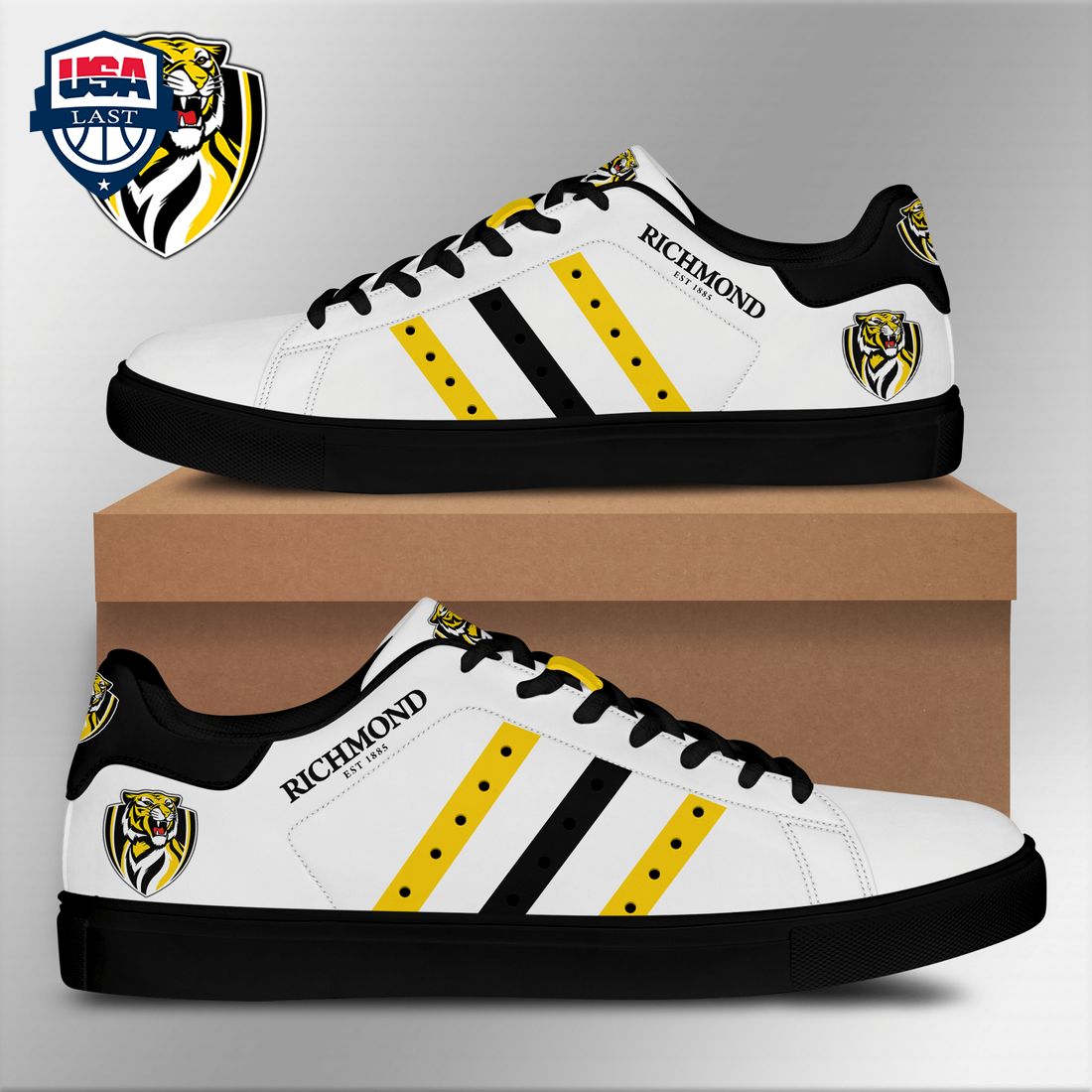 Richmond FC Black Yellow Stripes Stan Smith Low Top Shoes