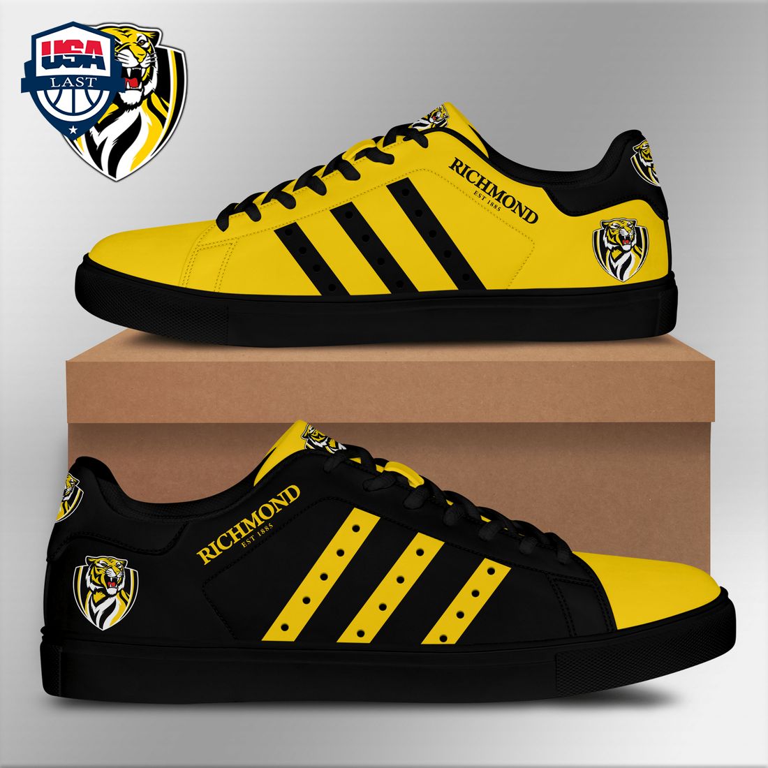 Richmond FC Yellow Black Stripes Stan Smith Low Top Shoes