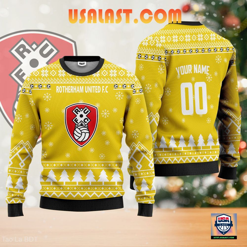 Coolest Rotherham United F.C Personalized Ugly Sweater Yellow Version