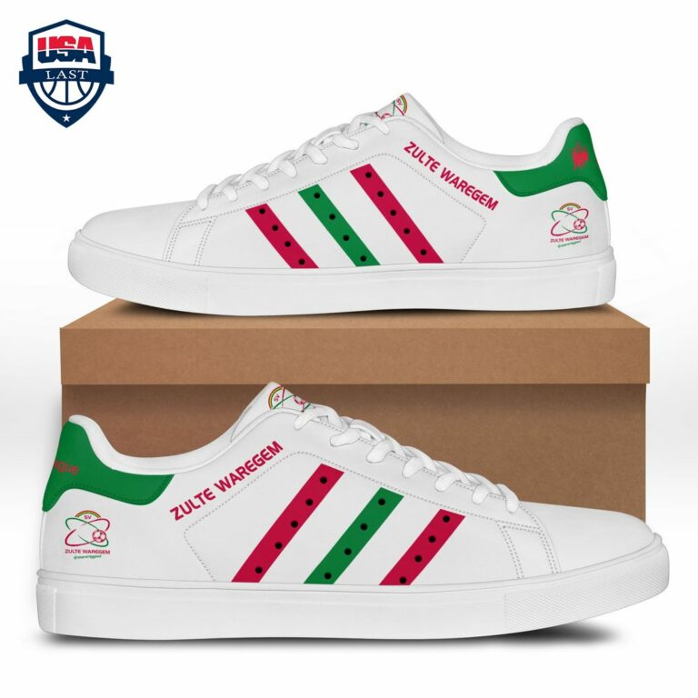 S.V. Zulte Waregem Pink Green Stripes Stan Smith Low Top Shoes - Stand easy bro