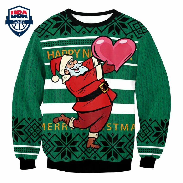 Santa Claus Bring Heart Ugly Christmas Sweater - Good look mam