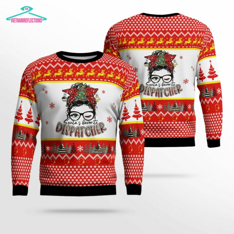 Santa's Favorite Dispatcher 3D Christmas Sweater - She has grown up know