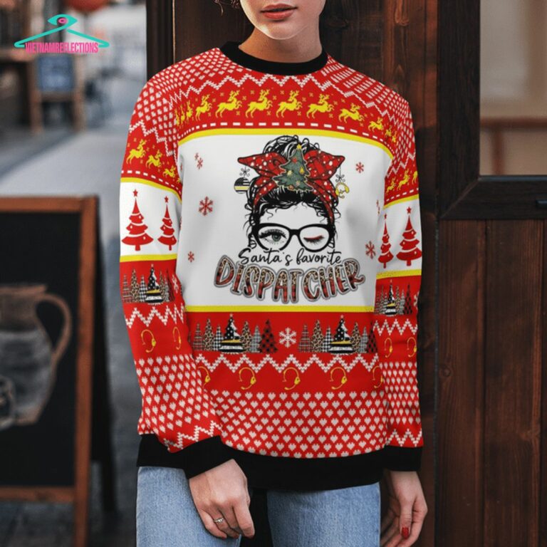 Santa's Favorite Dispatcher 3D Christmas Sweater - Rocking picture
