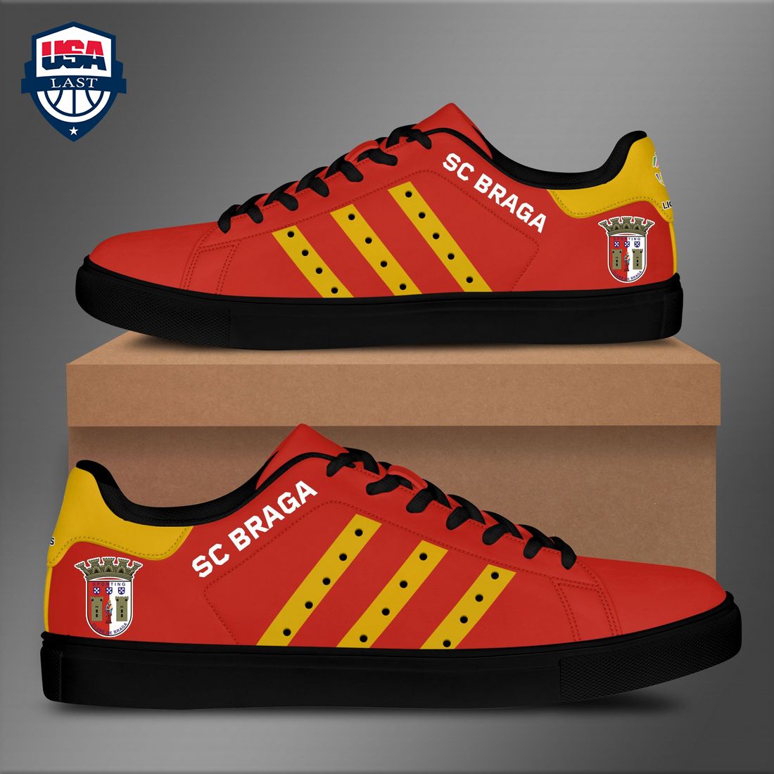 SC Braga Yellow Stripes Style 2 Stan Smith Low Top Shoes – Saleoff