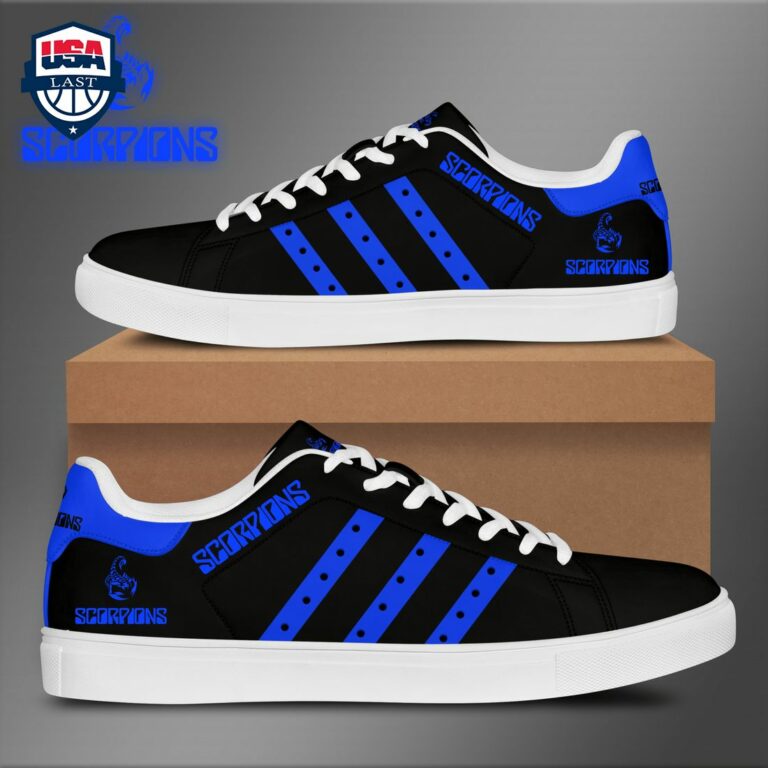 Scorpions Blue Stripes Style 2 Stan Smith Low Top Shoes - Loving click