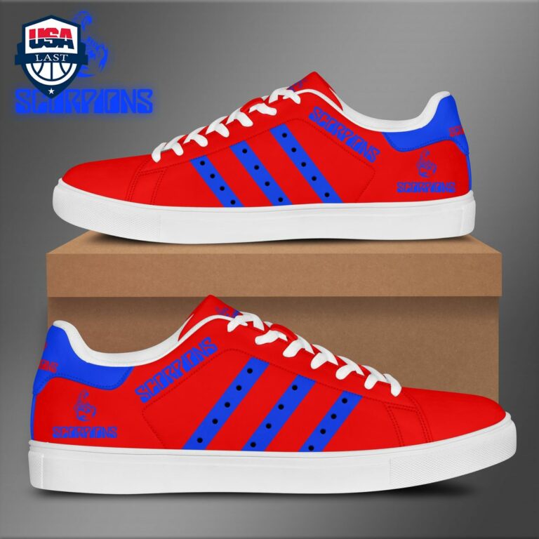 Scorpions Blue Stripes Style 4 Stan Smith Low Top Shoes - Cool DP