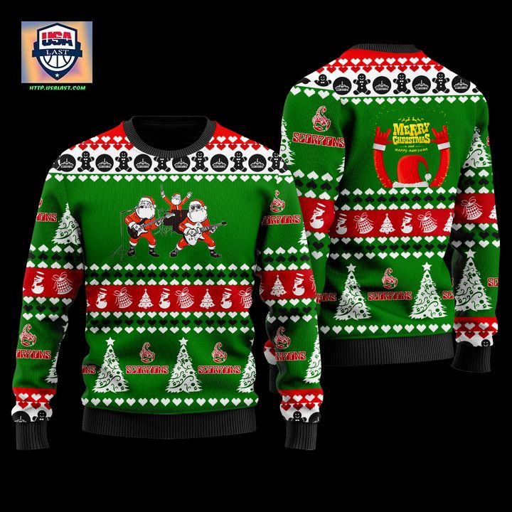 Scorpions Green 3D Ugly Christmas Sweater - Amazing Pic