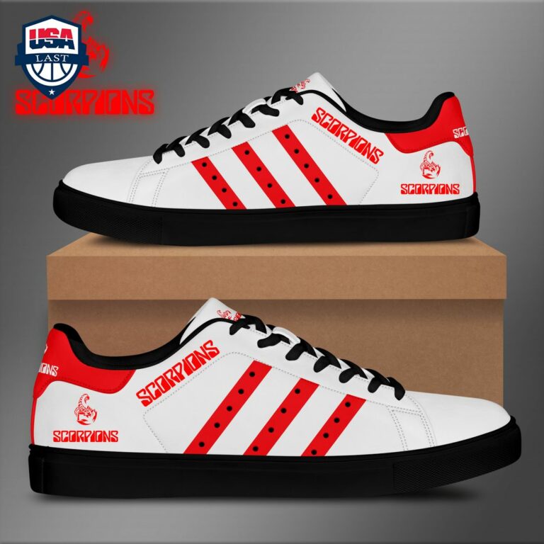 Scorpions Red Stripes Style 2 Stan Smith Low Top Shoes - Cool look bro