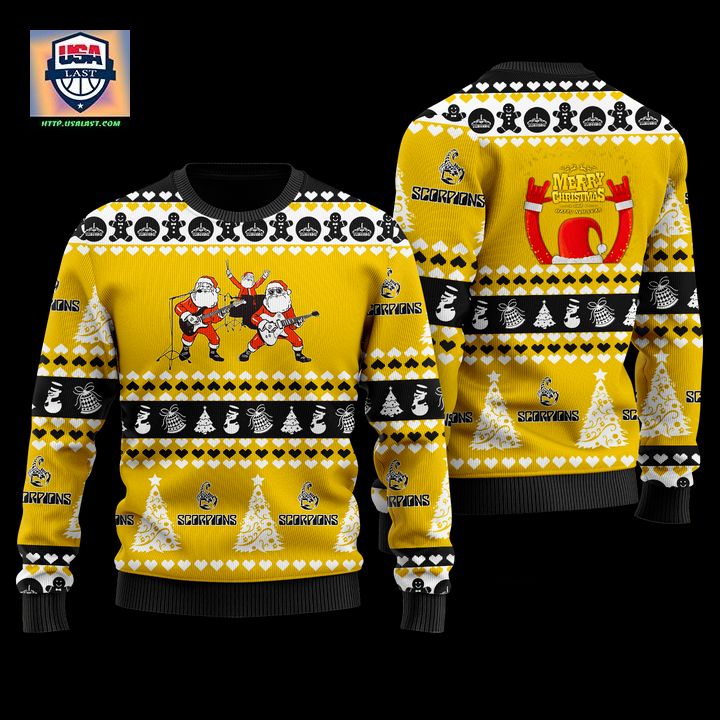 Best-Buy Scorpions Yellow 3D Ugly Christmas Sweater